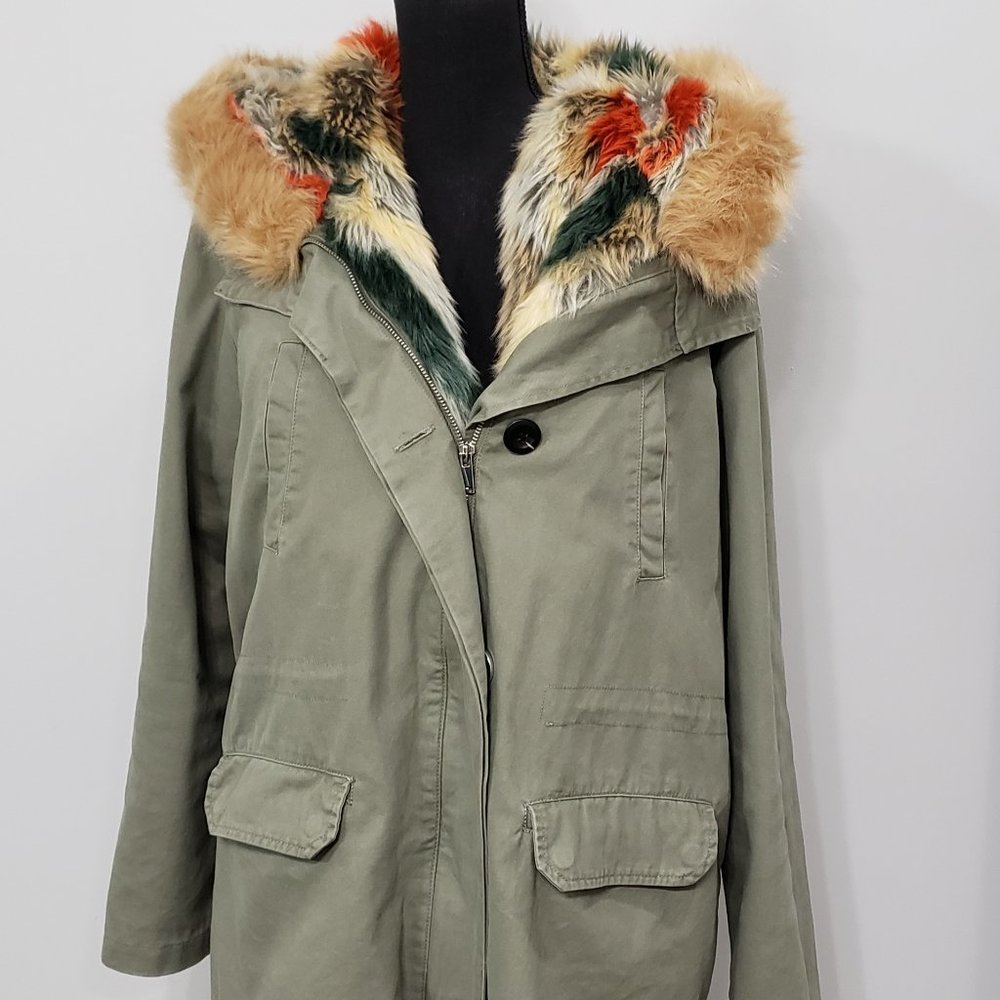 Faux Fur-Lined Anorak Jacket